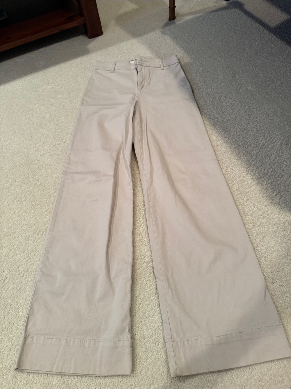 Women’s Wide-Leg Trousers in Light Beige